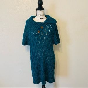 Cato Cable Knit Tunic Wooden Buttons Sweater